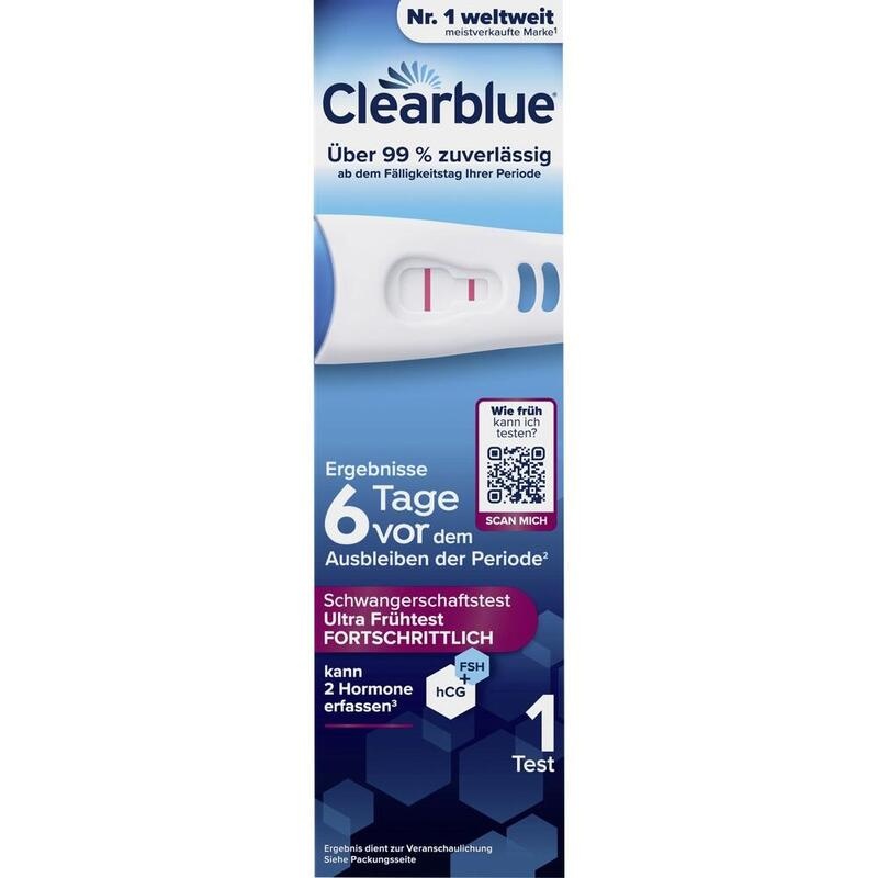 CLEARBLUE Schwangerschaftst.6 Tage vor 2 Hormone